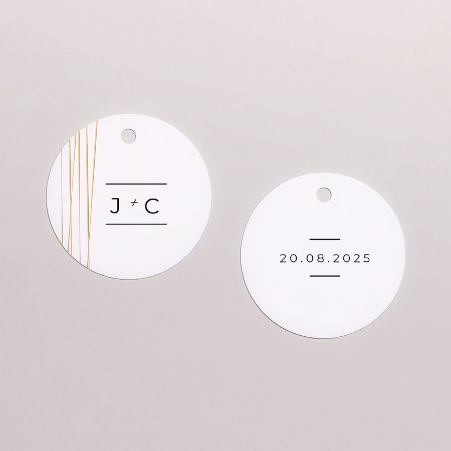 Cadeaulabel Huwelijk Ronde Minimalistisch Chic foto
