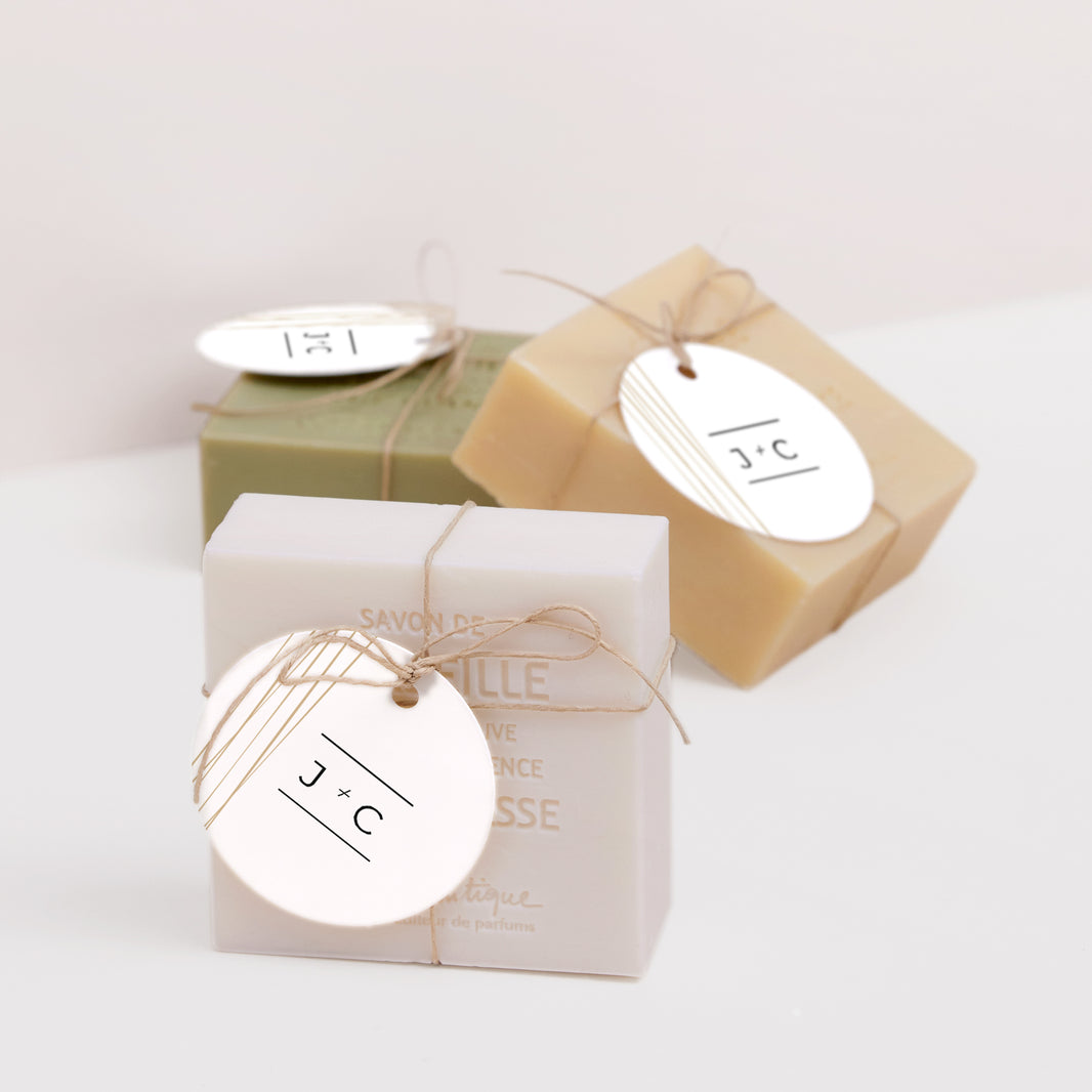 Cadeaulabel Huwelijk Ronde Minimalistisch Chic foto N° 2