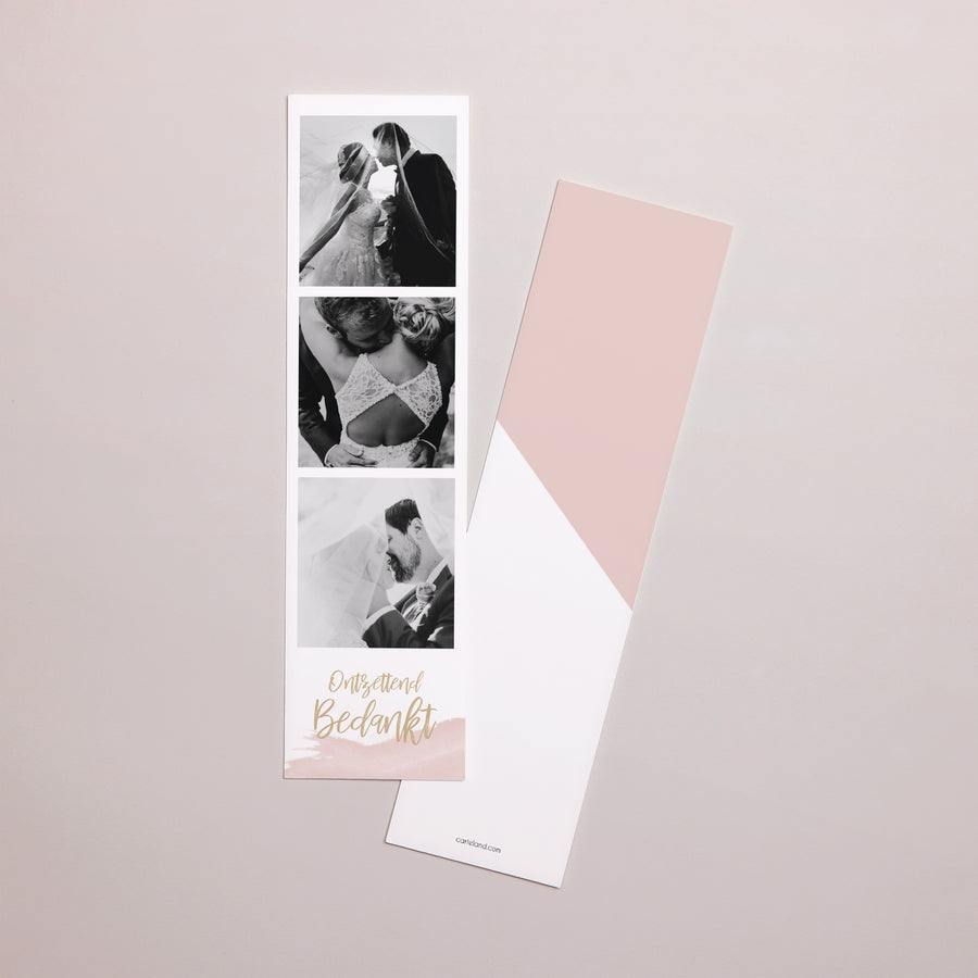 Bedankkaart Huwelijk Bladwijzer Boho aquarel foto