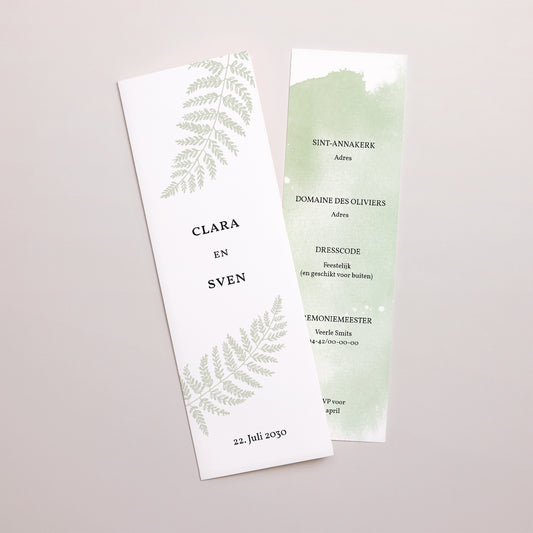 Uitnodigingskaart Huwelijk Fotocabine bladwijzer Verdoyant foto