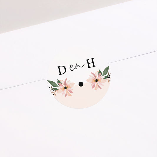 Sticker Huwelijk Cirkel Zoete bloemen foto