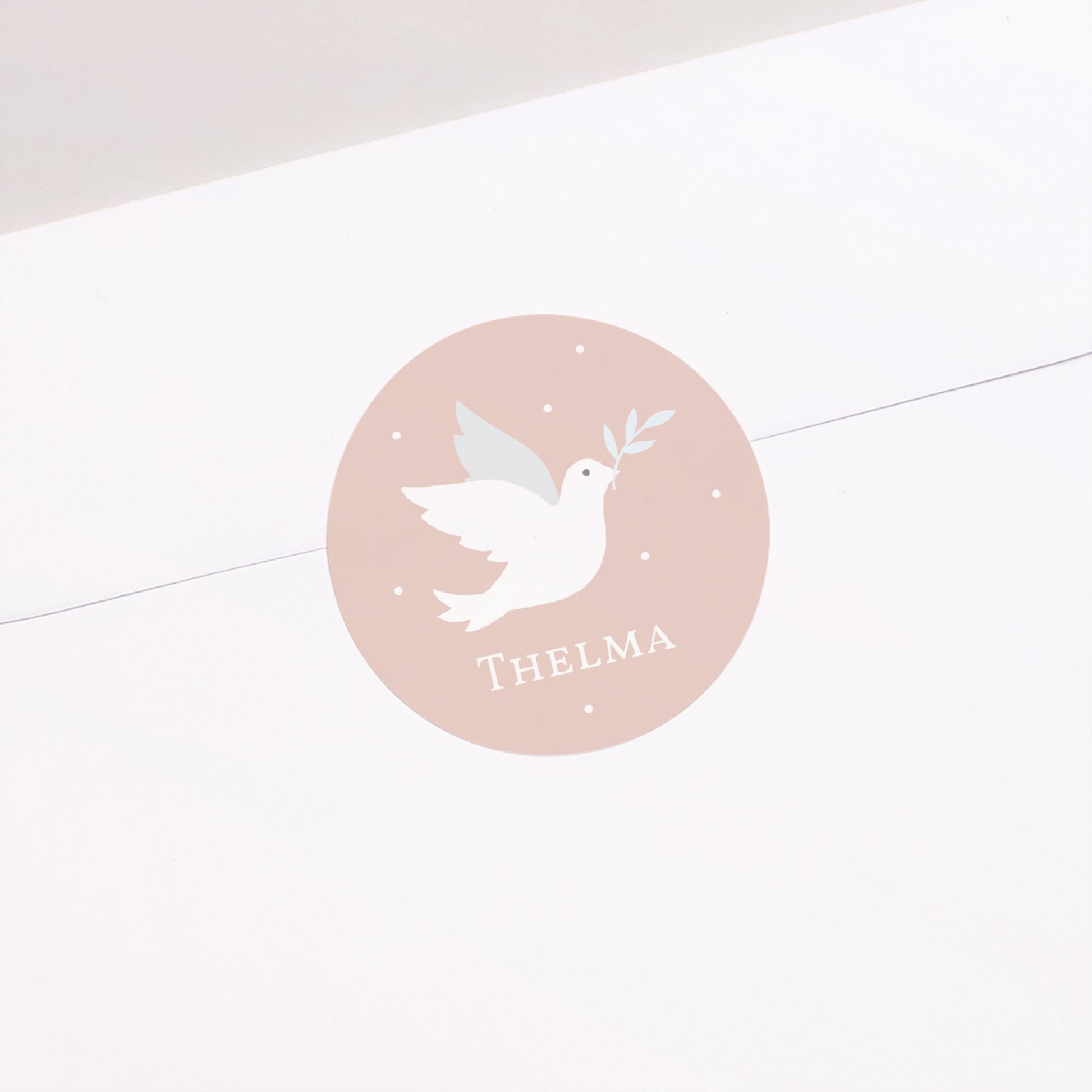 Sticker Doop Cirkel Roze duif foto N° 1