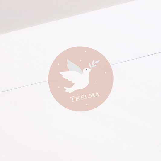 Sticker Doop Cirkel Roze duif foto