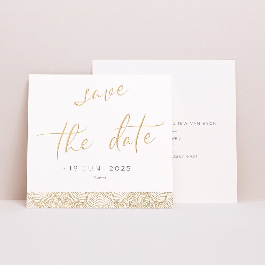 Save the date kaart Huwelijk Vierkant Constantinopolis foto