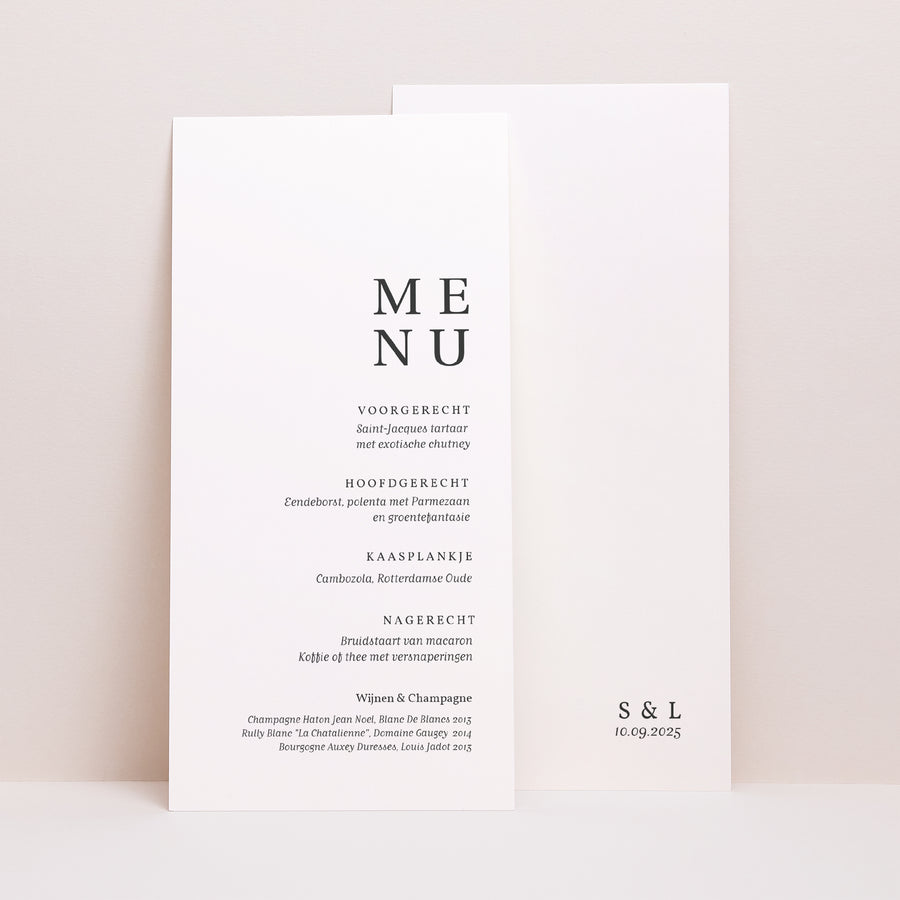 Menukaart Huwelijk Panoramisch portret Typografisch vierkant foto