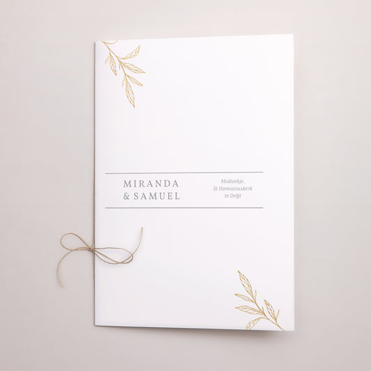 Kerkboekje Huwelijk Dubbele deur Minimalistische plantkunde foto