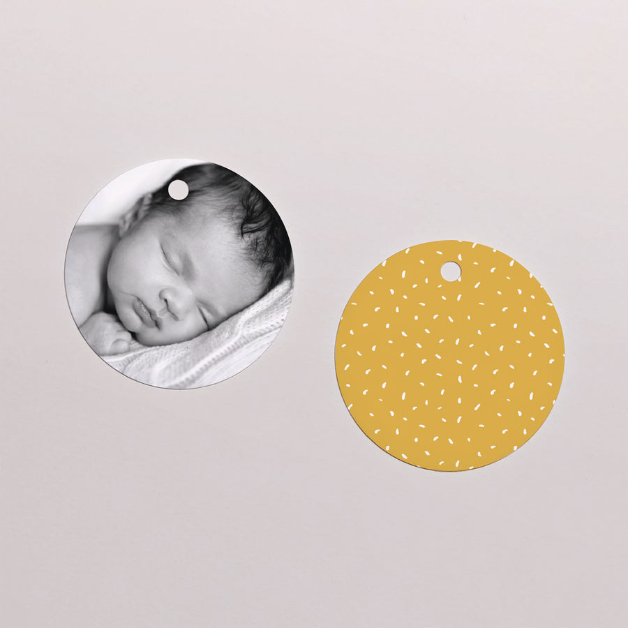 Cadeaulabel Geboorte Ronde Initieel foto