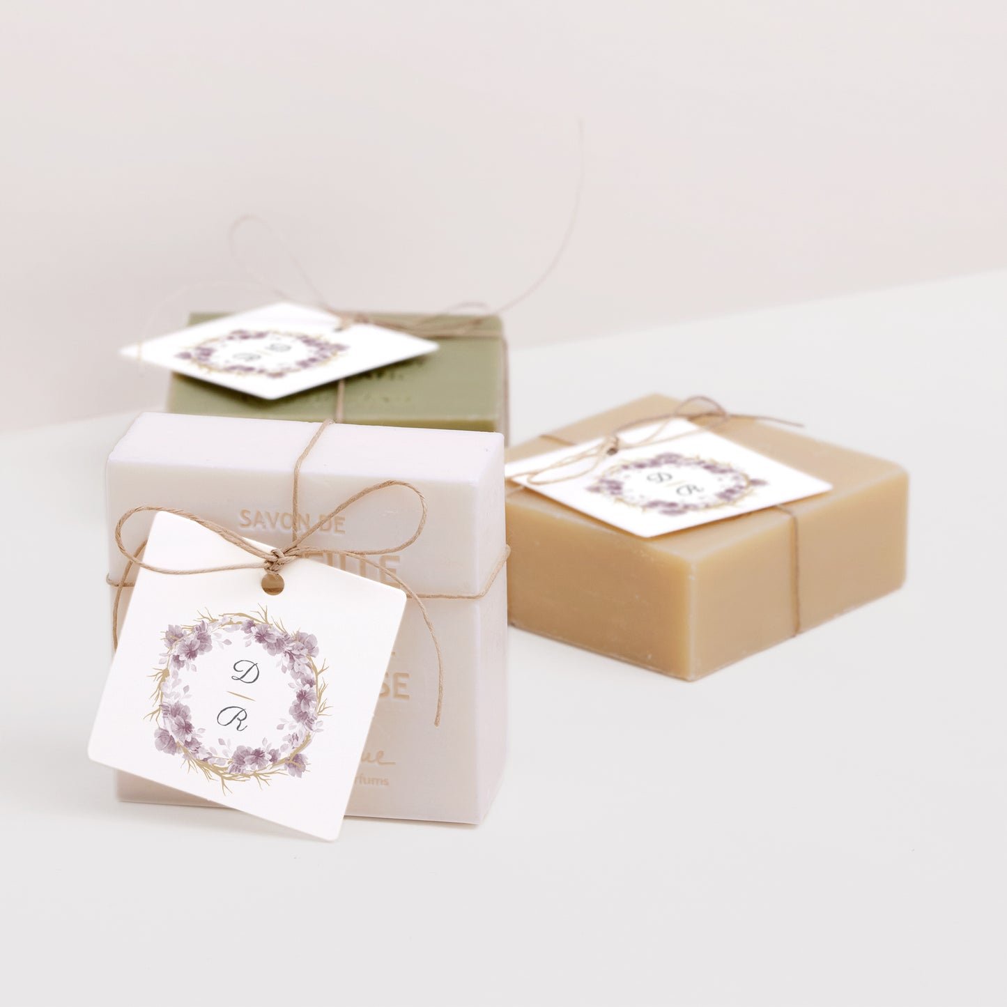 Cadeaulabel Huwelijk Vierkant Vintage Chic Rose foto N° 2