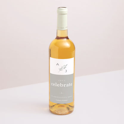 Flesetiket Huwelijk Portret Palmbomen Aquarel foto N° 1