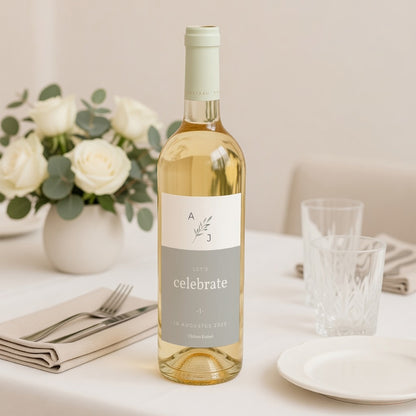 Flesetiket Huwelijk Portret Palmbomen Aquarel foto N° 2