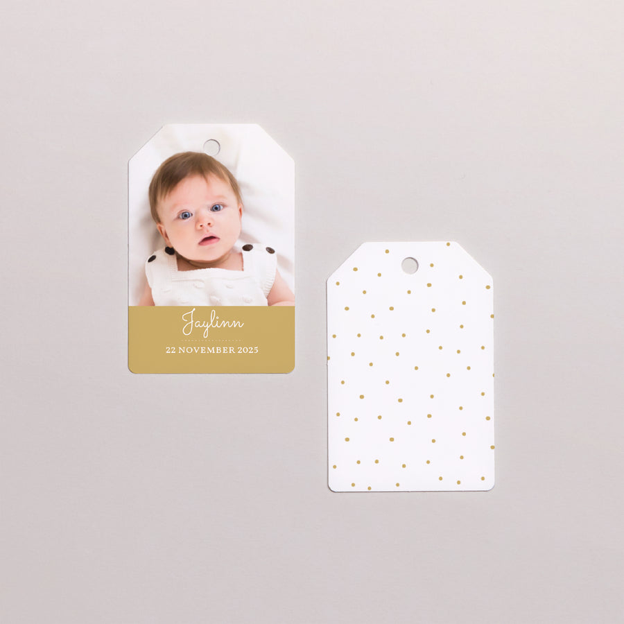 Cadeaulabel Geboorte Vlag Robe à Pois foto