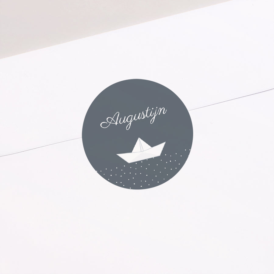 Sticker Doop Cirkel Papieren boot foto