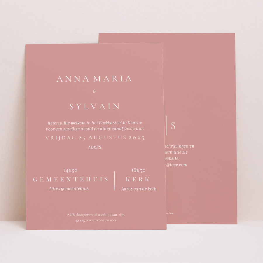 Uitnodigingen Huwelijk Portret Minimalistische nuances foto