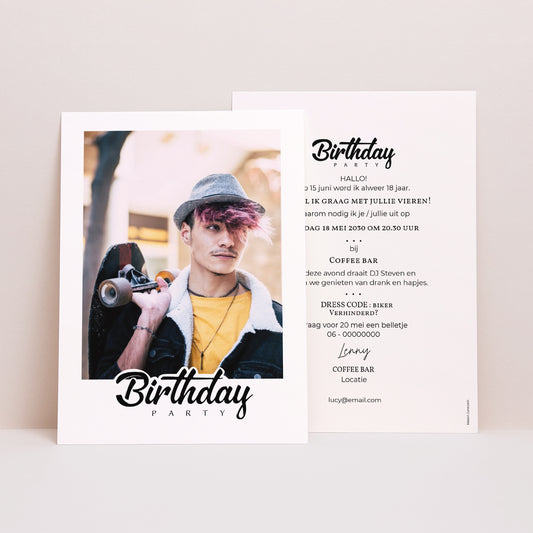Uitnodigingen Verjaardag Volwassene Verjaardagsfeest foto