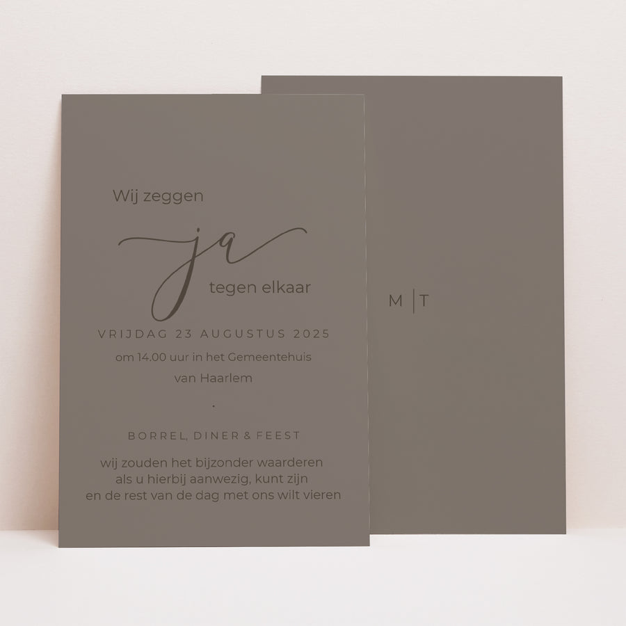 Uitnodigingen Huwelijk Portret Naakt Chic foto