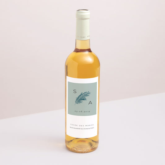 Flesetiket Huwelijk Portret Inchyra blauw foto