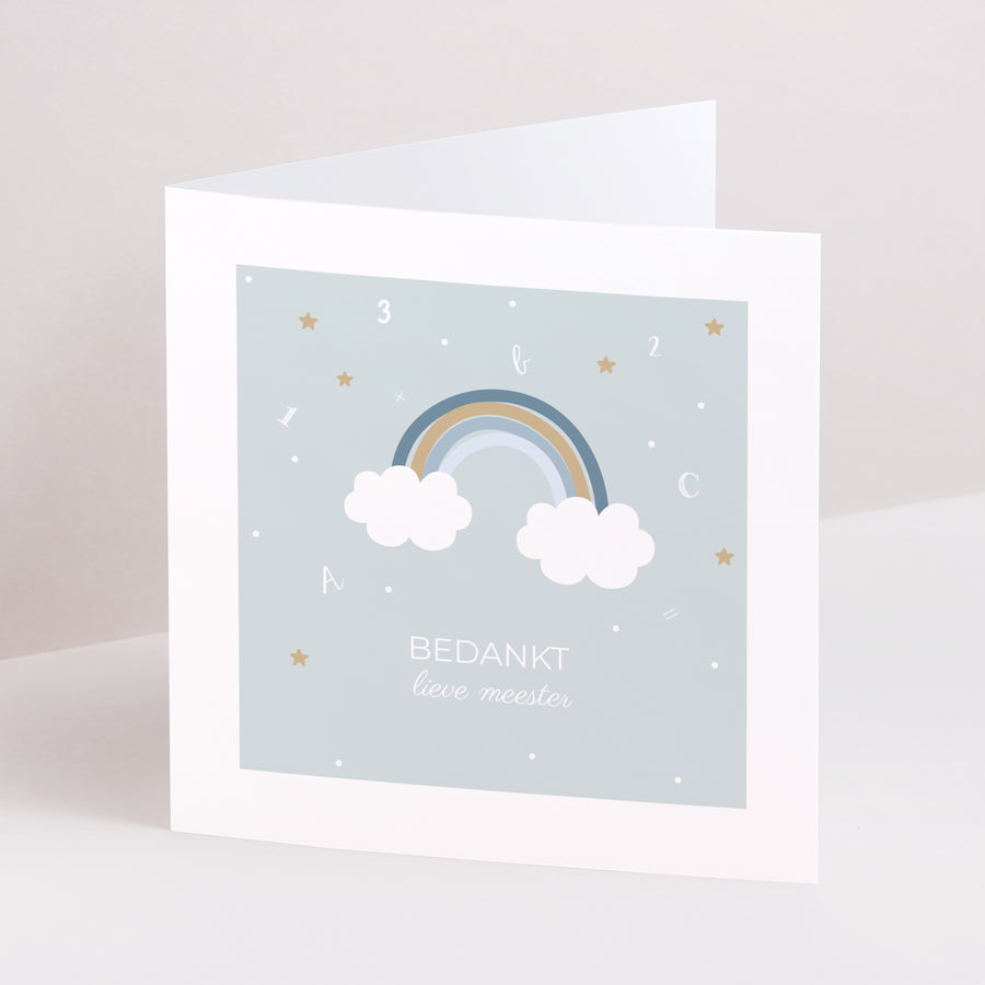 Uitnodigingskaart Objecten Dubbel vierluik Regenboogjongen foto