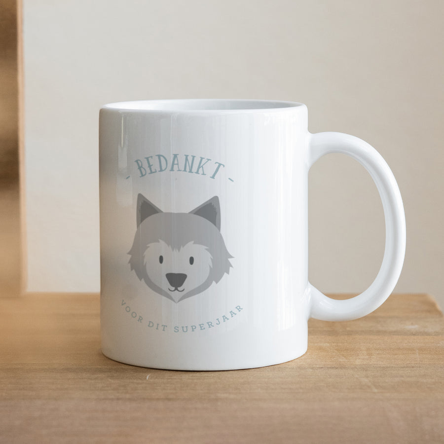 Mok Objecten Wit Kleine wolf foto