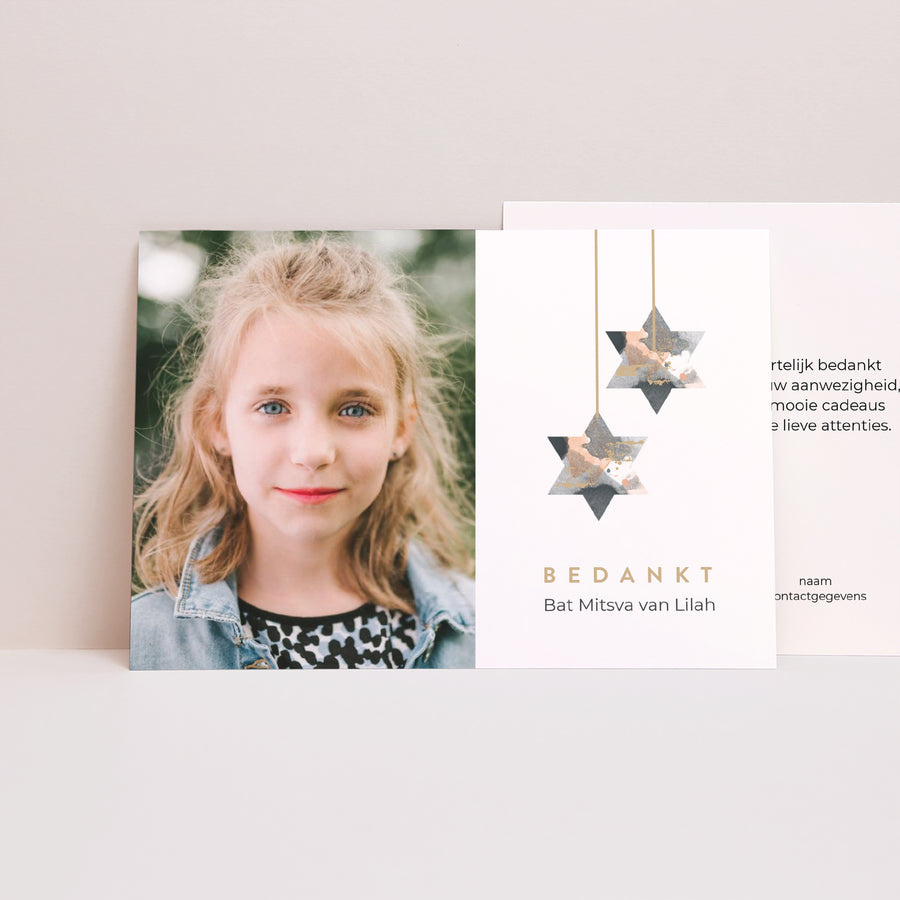 Bedankkaart Bar Mitswa Landschap Ballonnen foto