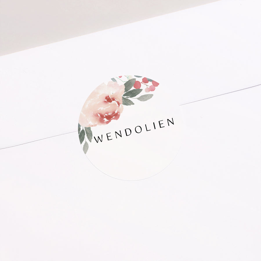 Sticker Geboorte Cirkel Bloemschilderijen foto