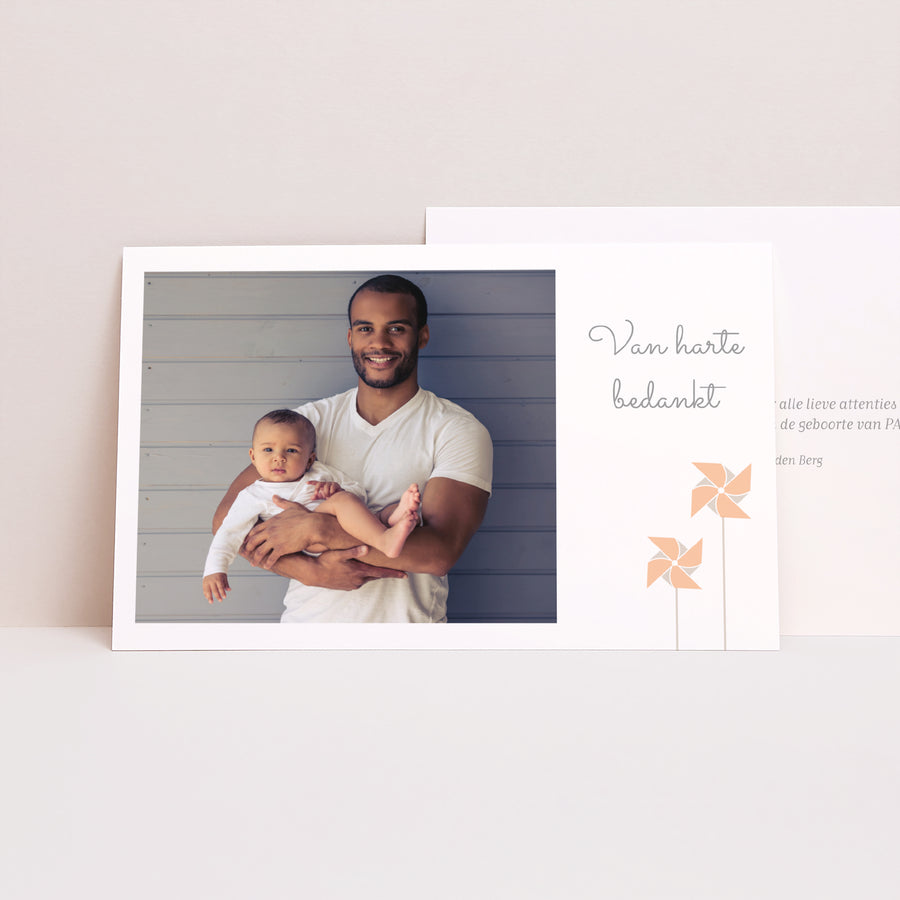 Bedankkaart Geboorte Landschap Moulins Du Coeur foto