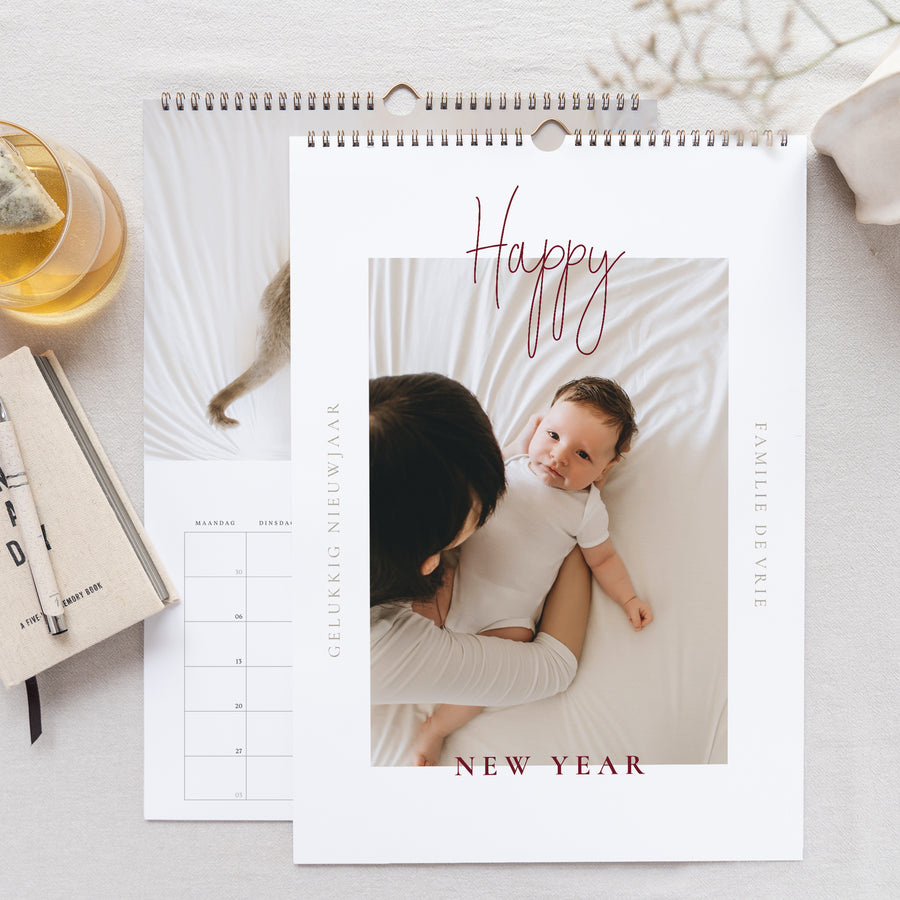 Kalender Eindejaar Muraal A3 Gelukkig Nieuwjaar foto