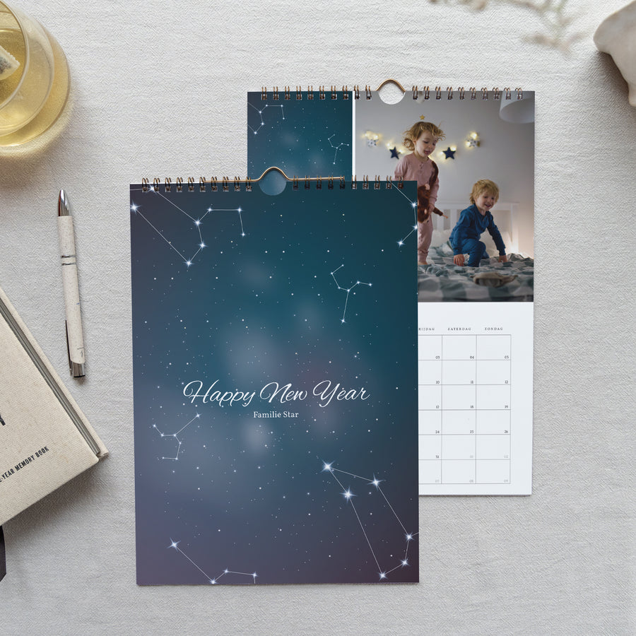 Kalender Eindejaar Muurschildering A4 Sterrenbeeld foto