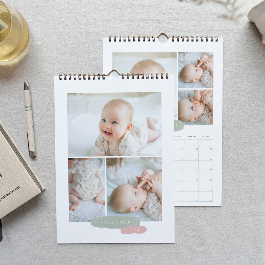 Kalender Eindejaar Muurschildering A4 Borstel foto