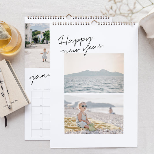 Kalender Eindejaar Muraal A3 Typo Brush foto