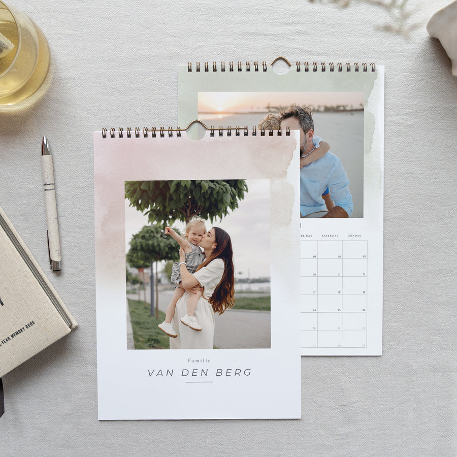 Kalender Eindejaar Muurschildering A4 Aquastijl foto