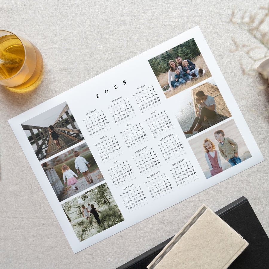 Kalender Eindejaar Enkelvoudig landschap Familiefoto's foto