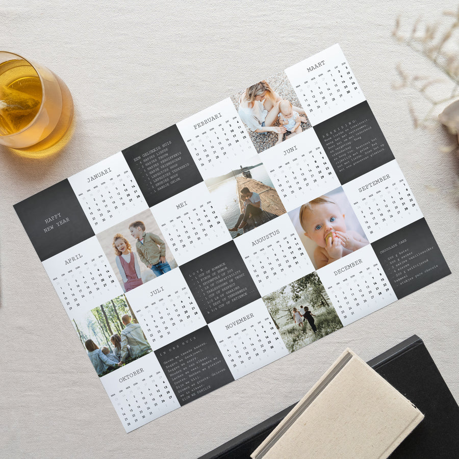 Kalender Eindejaar Enkelvoudig landschap Recept voor geluk foto