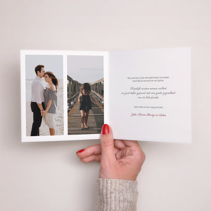 Kerstkaart Eindejaar Dubbel vierluik Sprankelend Kerstmis foto N° 2