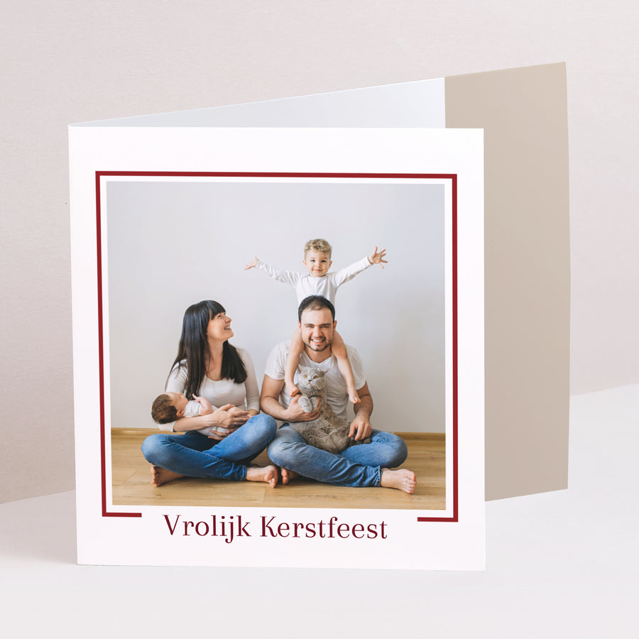 Wenskaart Eindejaar Twee asymmetrische panelen Familie-instelling foto