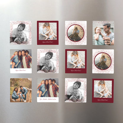 Fotoprint Eindejaar Set van 12, magnetisch Frame & Glitter foto N° 1