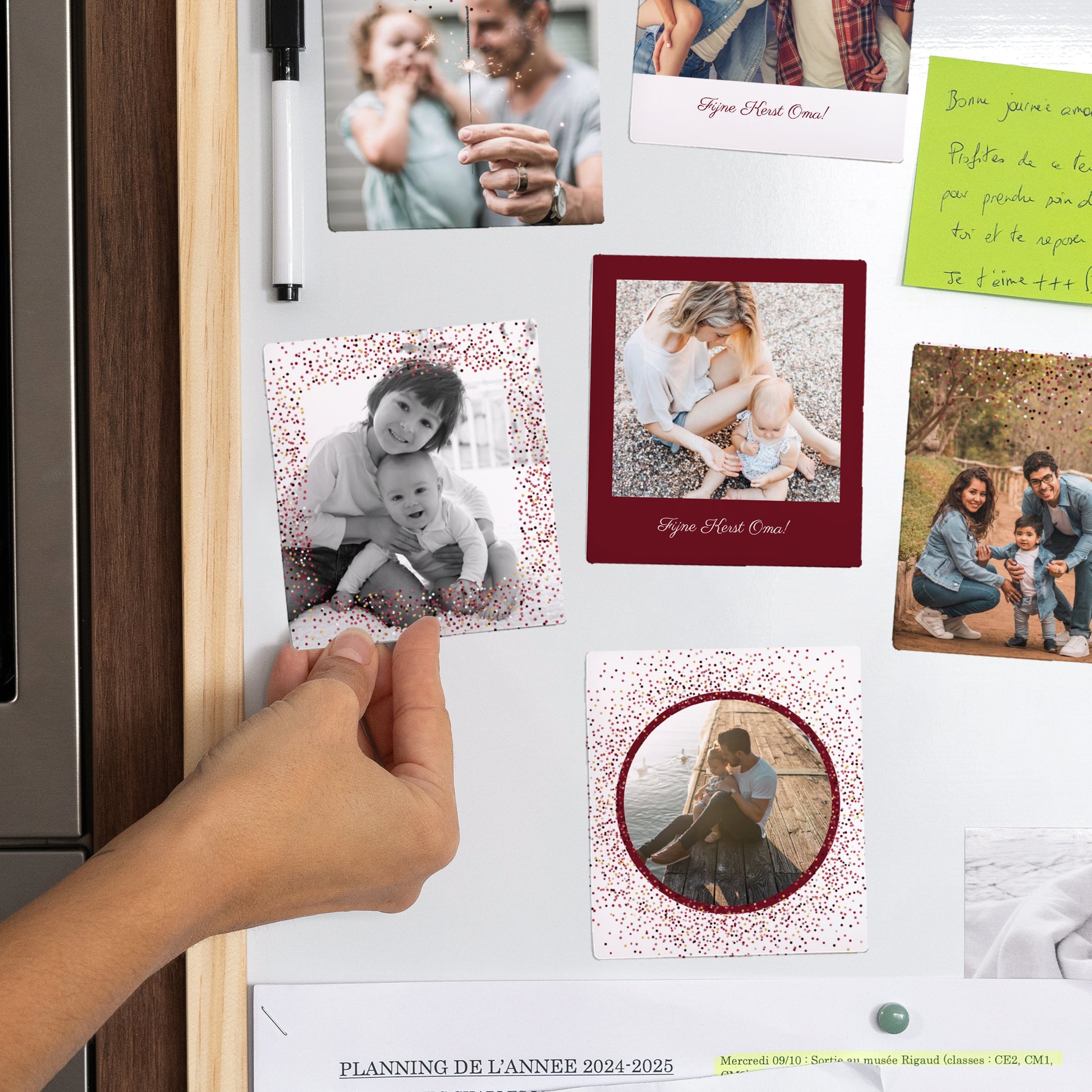 Fotoprint Eindejaar Set van 12, magnetisch Frame & Glitter foto N° 2