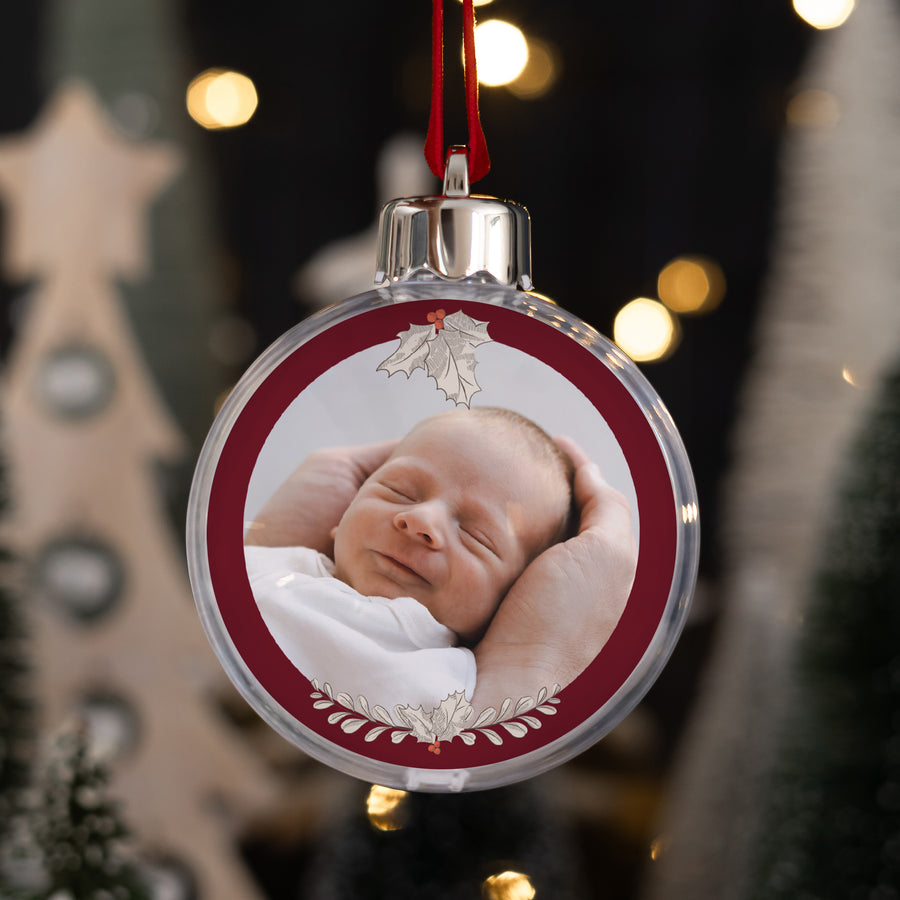 Kerstbal Objecten Ronde Kerstbladeren & takken foto