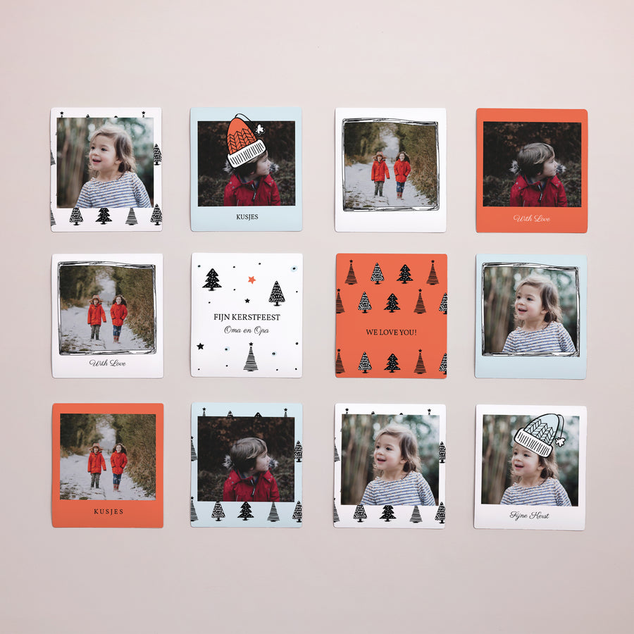 Fotoprint Eindejaar Set van 12, magnetisch Jolis Sapins foto