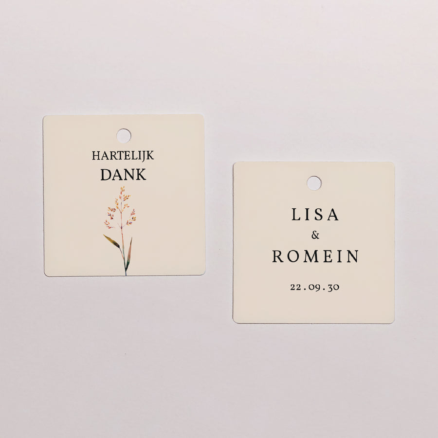 Cadeaulabel Huwelijk Vierkant Mooie twijgen foto