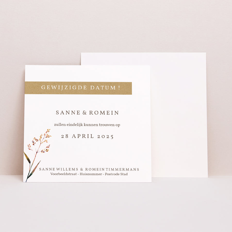 Uitnodigingen Huwelijk Vierkant Mooie twijgen foto