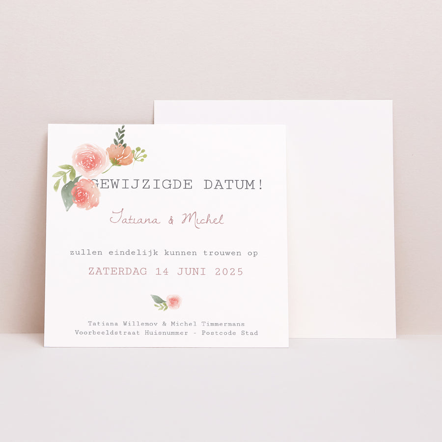 Uitnodigingen Huwelijk Vierkant Couronne Champêtre foto