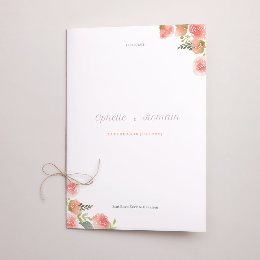 Kerkboekje Huwelijk Dubbele deur Bloemkroon foto