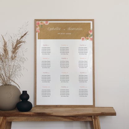 Tafelplan Huwelijk Portret 60 x 90 cm Bloemkroon foto N° 2