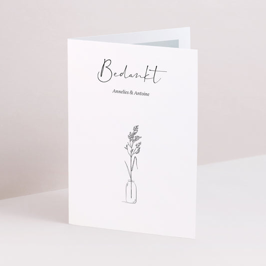 Bedankkaart Huwelijk Dubbel portretvenster Brin d'Amour foto
