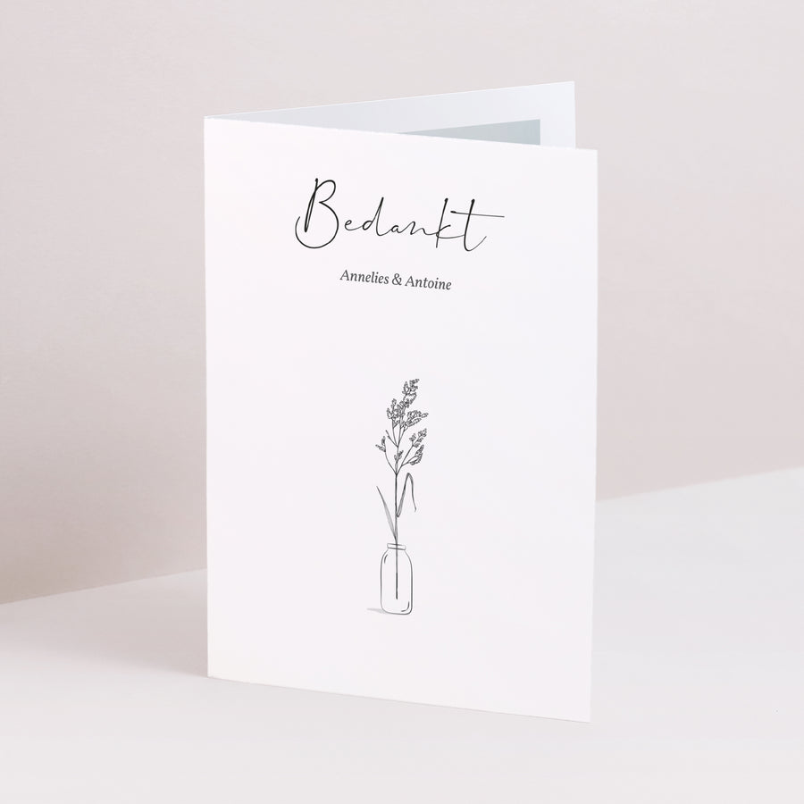 Bedankkaart Huwelijk Dubbel portretvenster Brin d'Amour foto