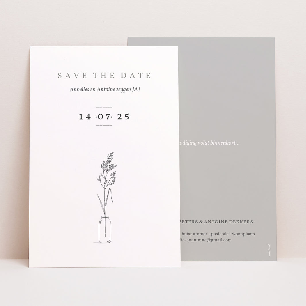 Save the date kaart Huwelijk Portret Brin d'Amour foto N° 1