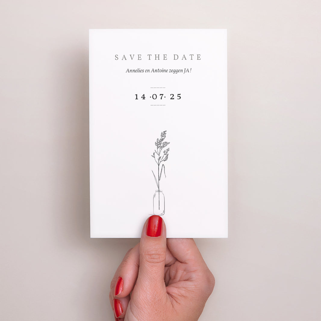 Save the date kaart Huwelijk Portret Brin d'Amour foto N° 2