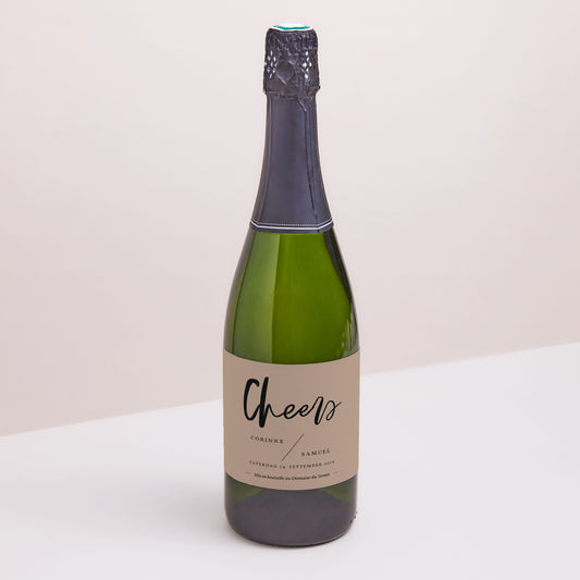 Flesetiket Huwelijk Landschap. Penseeleffect foto