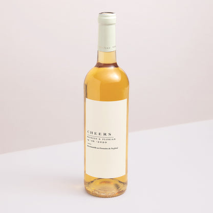 Flesetiket Huwelijk Portret Linnen en mosterd foto N° 1