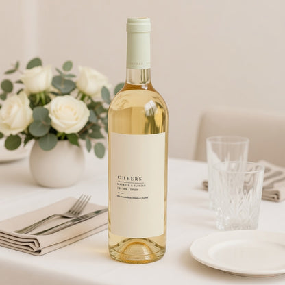 Flesetiket Huwelijk Portret Linnen en mosterd foto N° 2